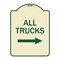 Signmission Driveway All Trucks W/ Right Arrow Heavy-Gauge Aluminum Architectural Sign, 24" x 18", TG-1824-24129 A-DES-TG-1824-24129 - alternate 1